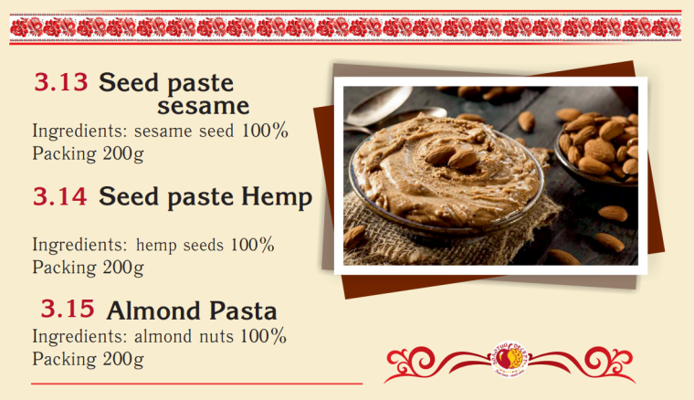 3.13 - 3.14 - 3.15 - Seed Paste Sesame - Hemp - Almond