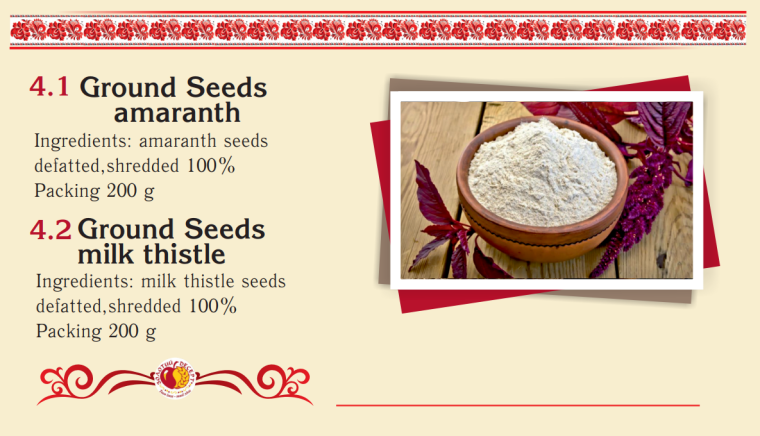 4.1 - 4.2 - Ground Seeds - Amaranth - Milk Thistle